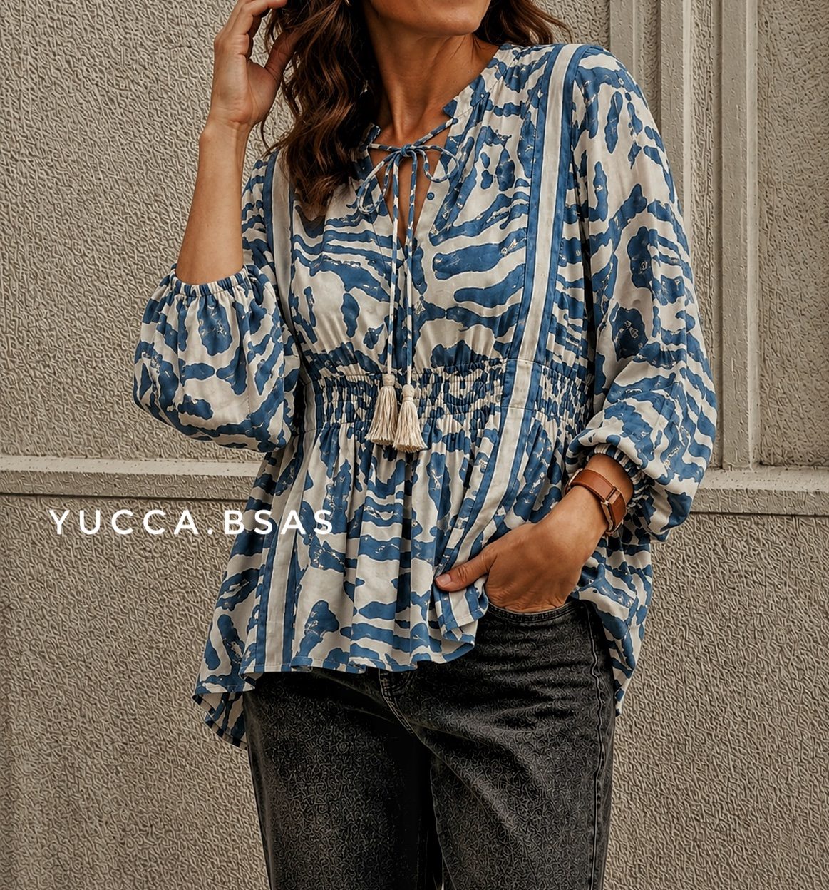 Blusa Grecia - azulino