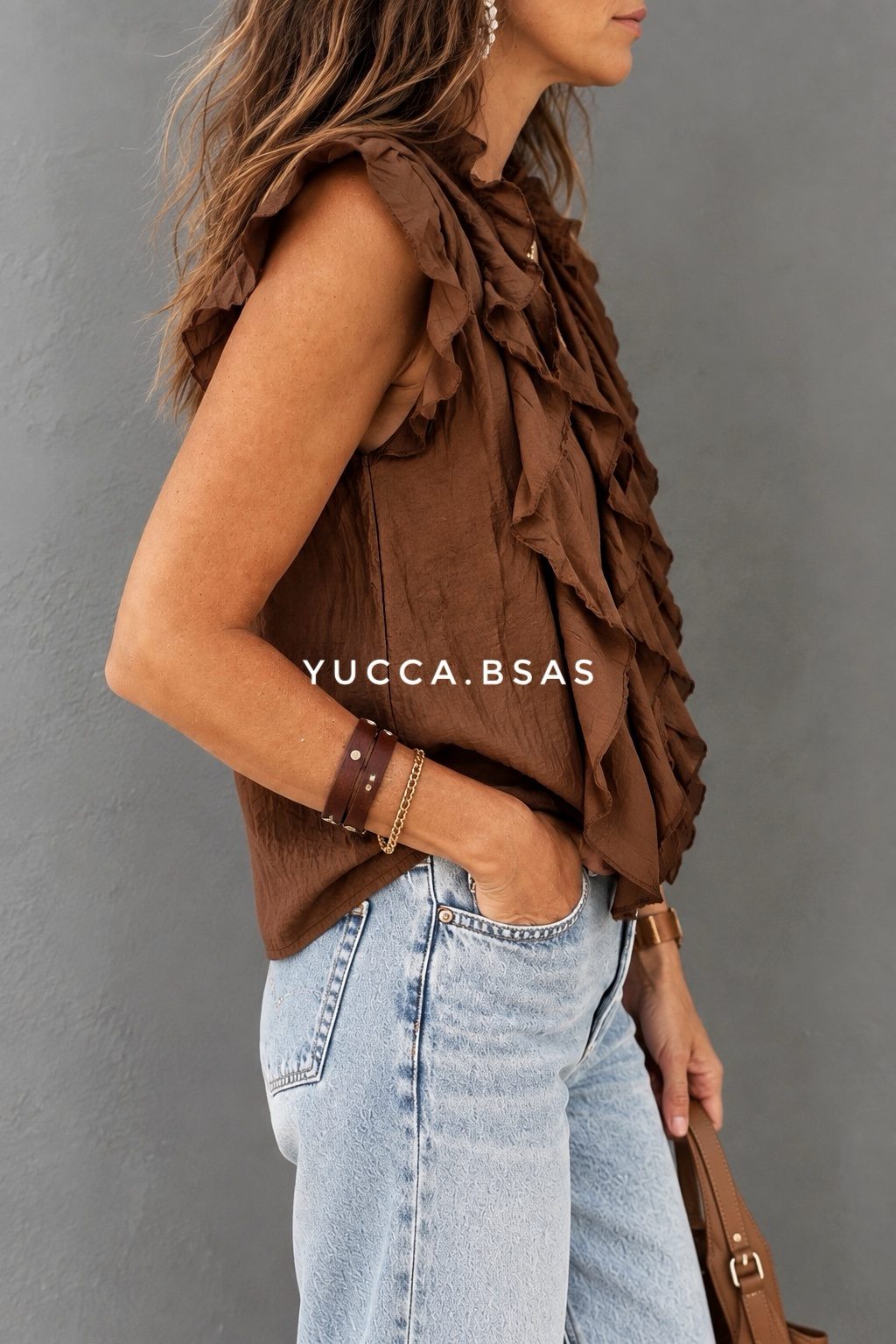 Blusa Renata - chocolate - Imagen 3